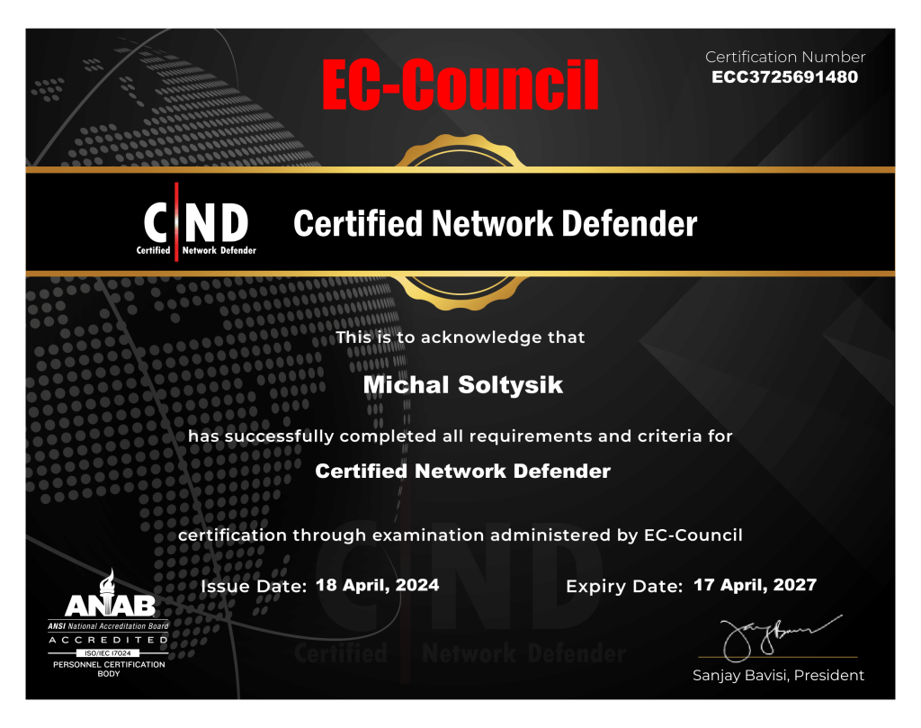 Michal Soltysik - CND - Certified Network Defender