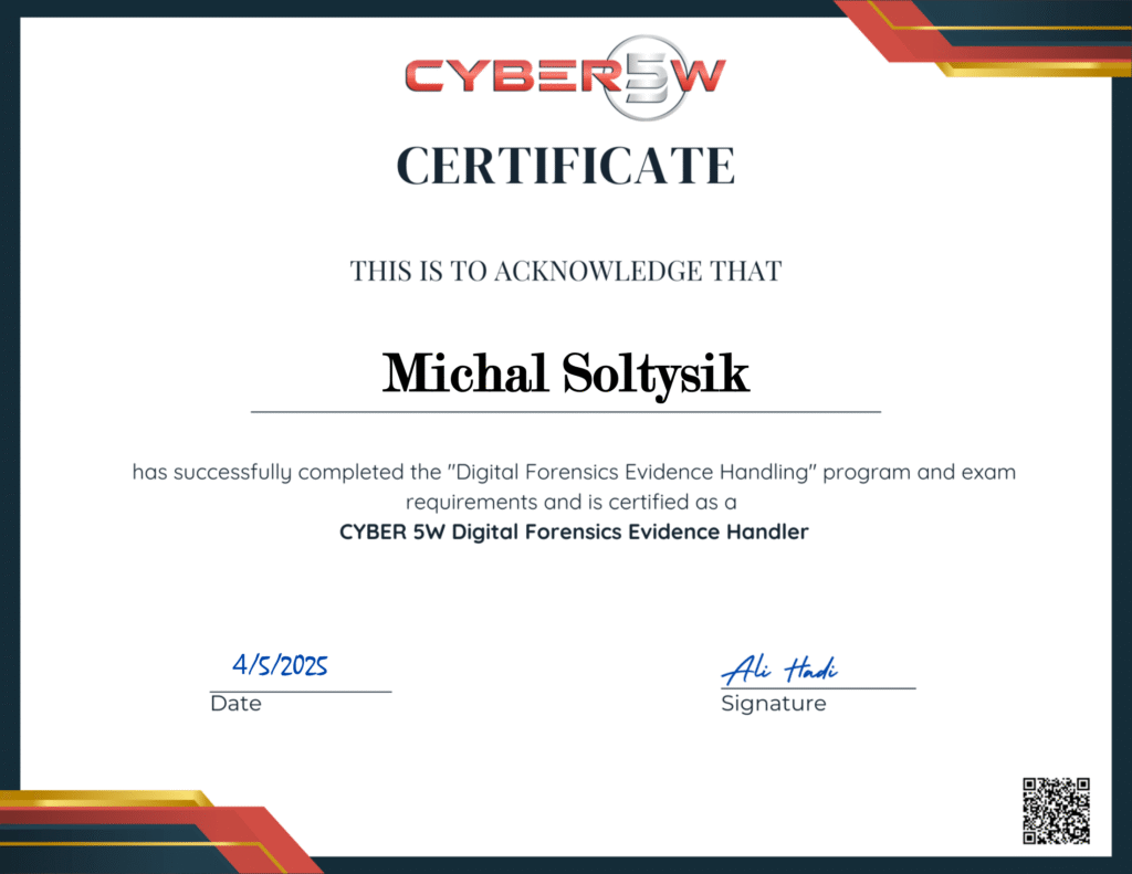 Michal Soltysik - CDFEH - CYBER 5W Digital Forensics Evidence Handler